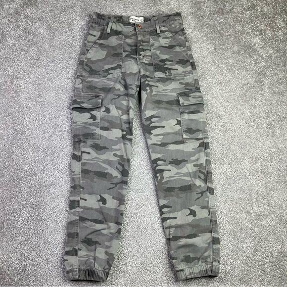 Abercrombie Kids Joggers Girl’s 13/14 Gray Camouflage Cargo Pockets - Picture 1 of 11